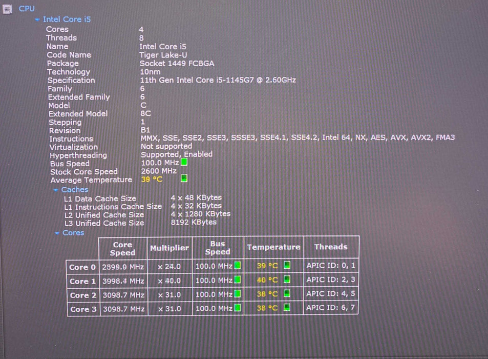 Dell Latitude 7320 Core i5-1145G7@2.60GHz vPRO 8GB RAM 256GB SSD  Lap200