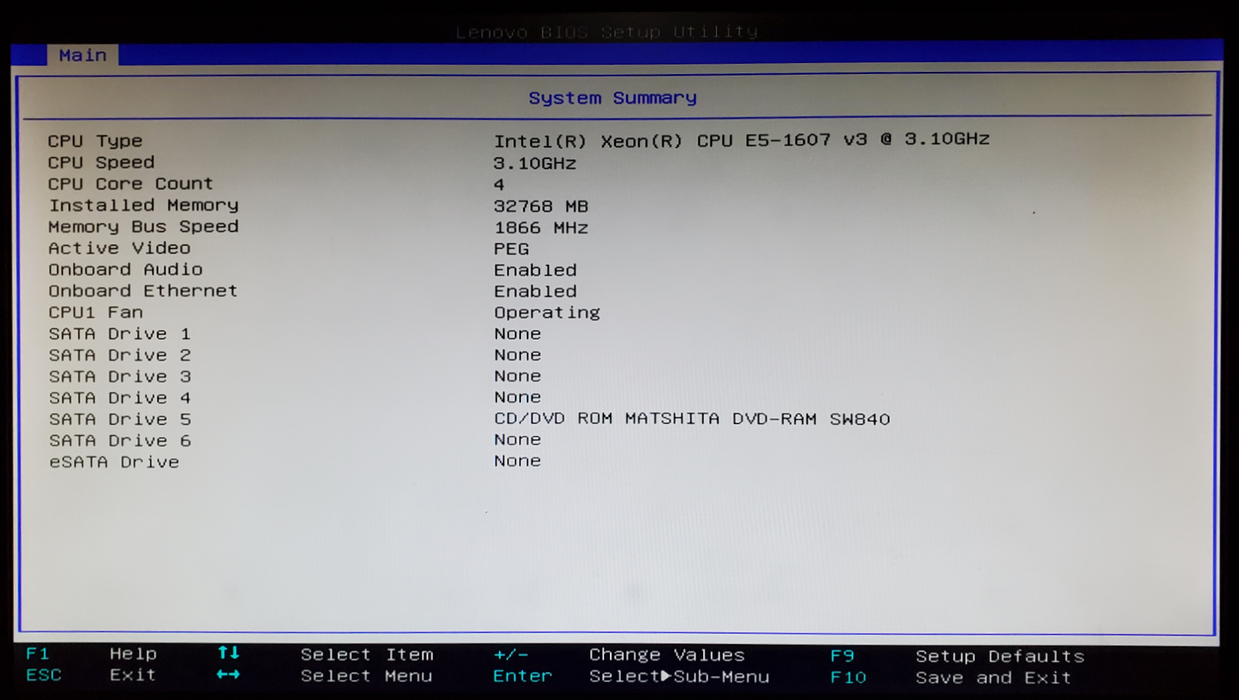 Lenovo ThinkStation P500 1x Xeon E5-1607 v3 32GB DDR4 K620 - No HDD