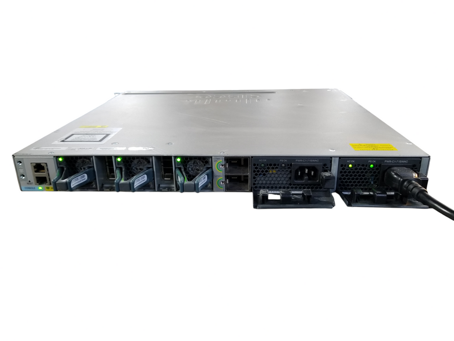 Cisco WS-C3850-48P 48 Port Gigabit PoE+ Switch w/ C3850-NM-4-1G 2x715W PSU