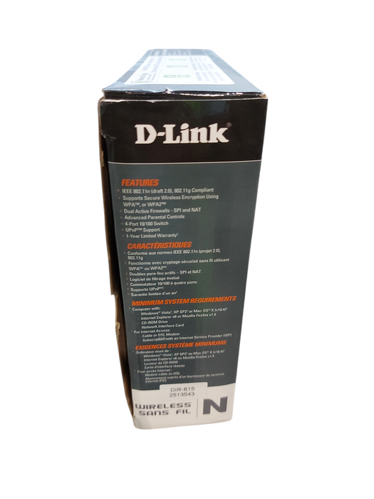 D-Link DIR-615 Wireless N Router Access point broadband Internet Switch
