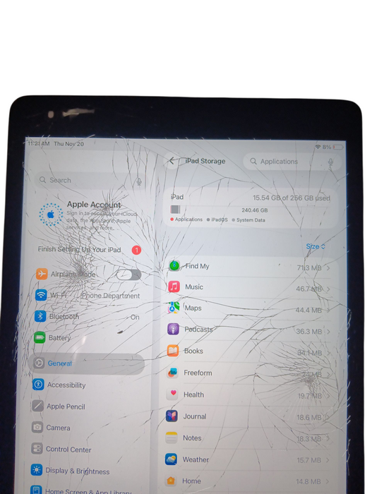 Apple iPad 9th Gen - 256GB - Silver [A2602] READ