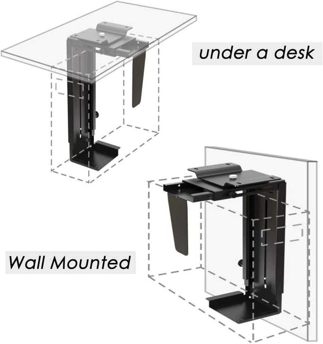 PrimeCables Adjustable Under-Desk/Wall CPU Mount