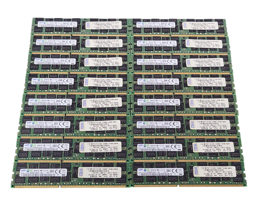 Lot of 16x Samsung 16GB 2Rx4 PC3L-12800R DDR3 Server RAMs _