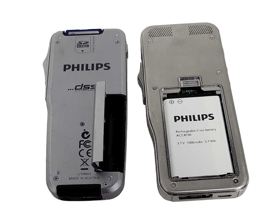 Lot of 2x Assorted Models Philips Digital Memo Pocket Recorders, READ _