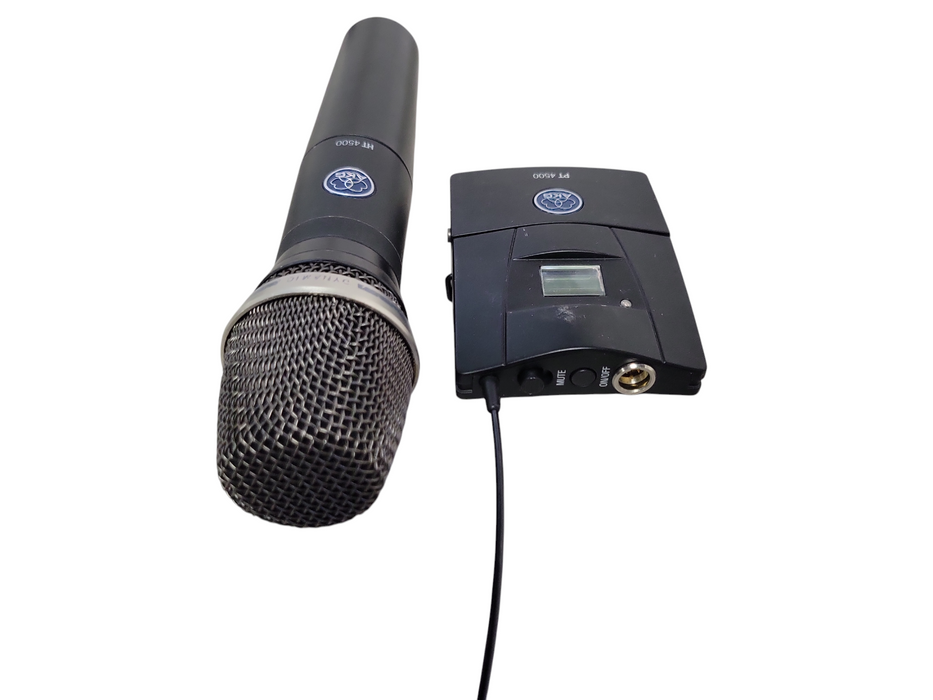 AKG Handheld HT4500 Microphone Head W/ AKG PT4500 Bodypack Transmitter  Q_