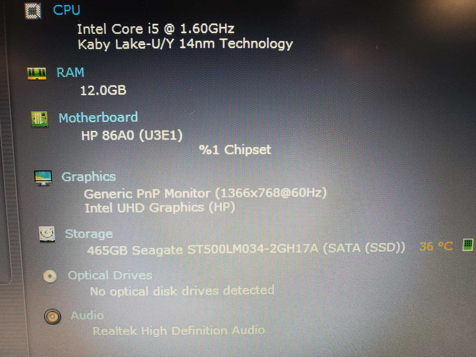 HP 470 G7 17.3" i5-10210U 1.60 GHz 12 GB RAM 500GB SSD  Lap200