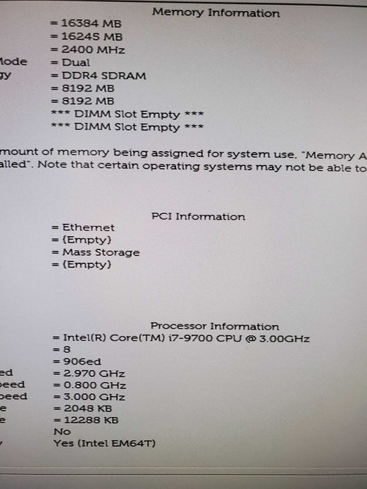 Dell OptiPlex 7070 i7 - 9700 @ 3.00GHz 16GB DDR4 Ram 256 nvme