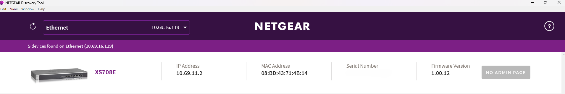 Netgear XS708E | 8-Port 10-Gigabit Prosafe Plus Ethernet Switch )