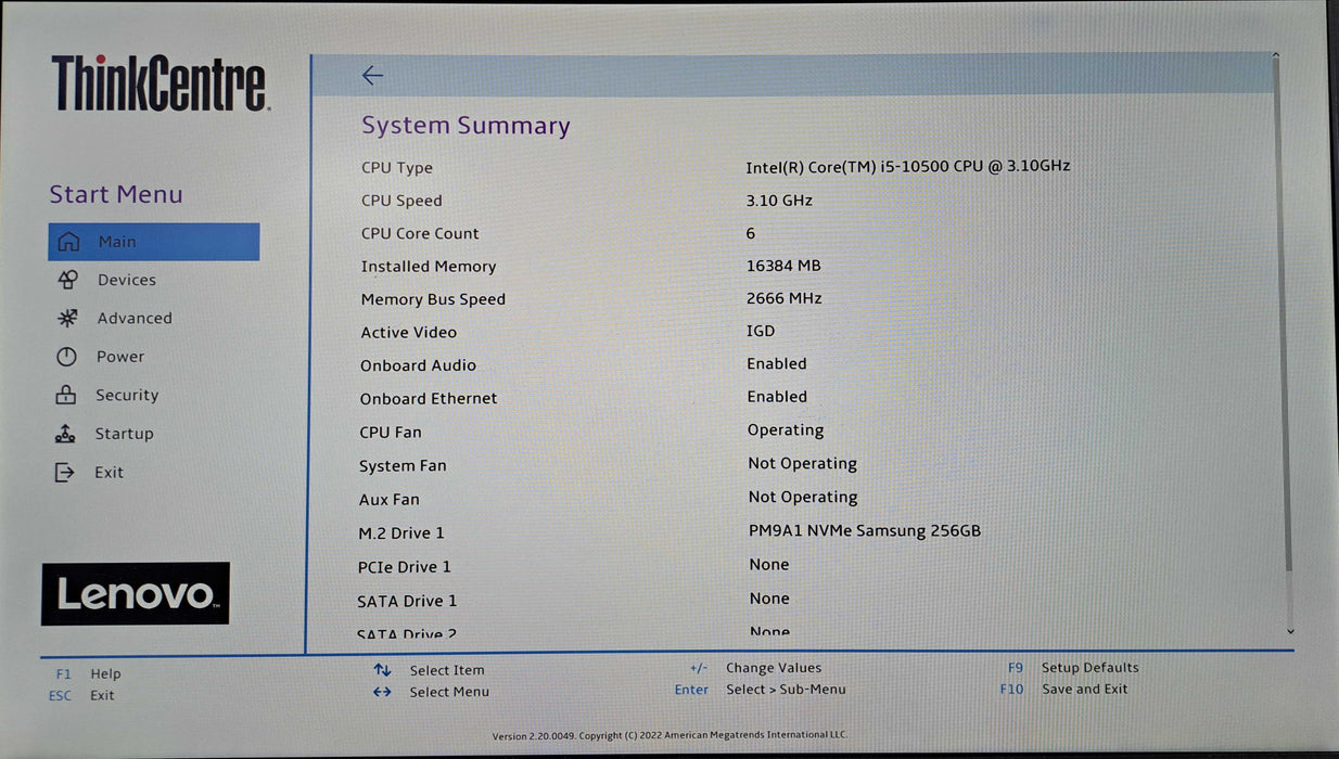 Lenovo ThinkCentre M80s SFF | Intel Core i5-10500, 16GB DDR4, 256GB NVMe )