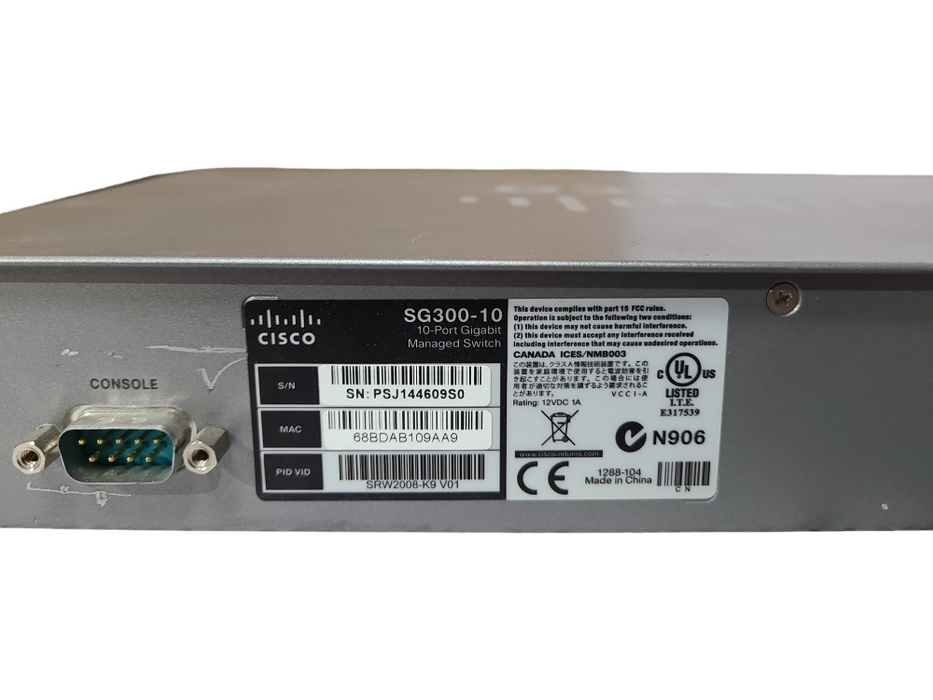 Cisco SG300-10, 10-Port Gigabit Managed Switch