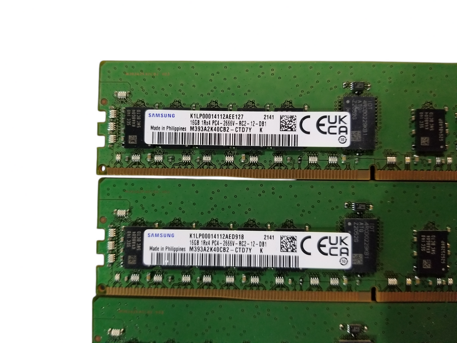 Samsung 64GB Bundle (4x16GB) 1Rx4 PC4-2666V- RC2-12 DDR4 Server RAM Q