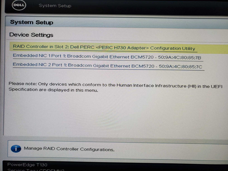 Dell PowerEdge T130, Xeon E3-1220 v6, 16GB DDR4, H730, NO HDD/OS