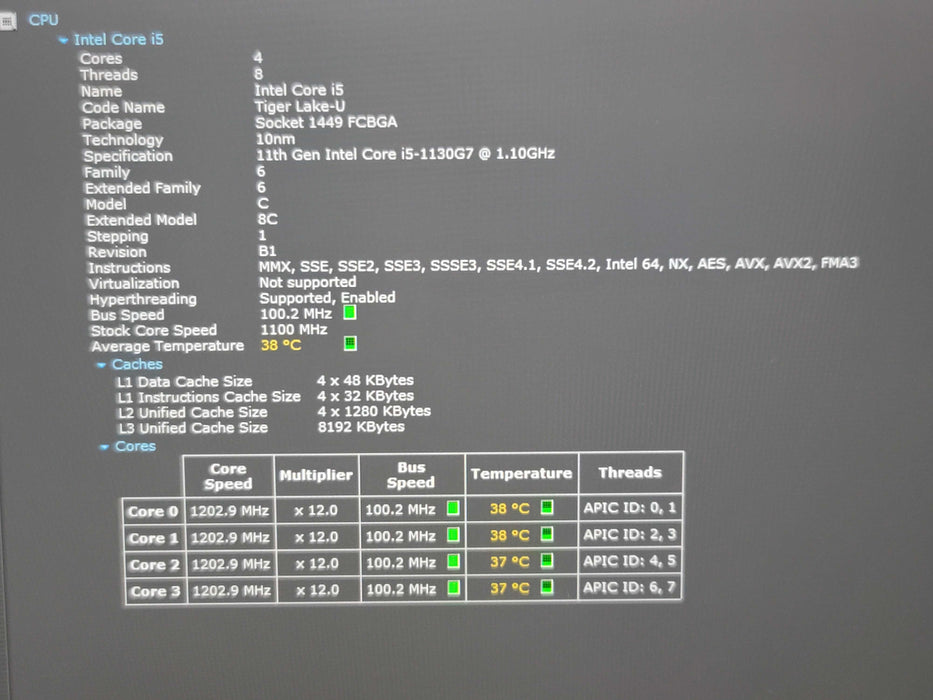 Lenovo ThinkPad X1 Nano Gen 1 i5-1130G7 16GB AM 256GB NVMe  β Lap200