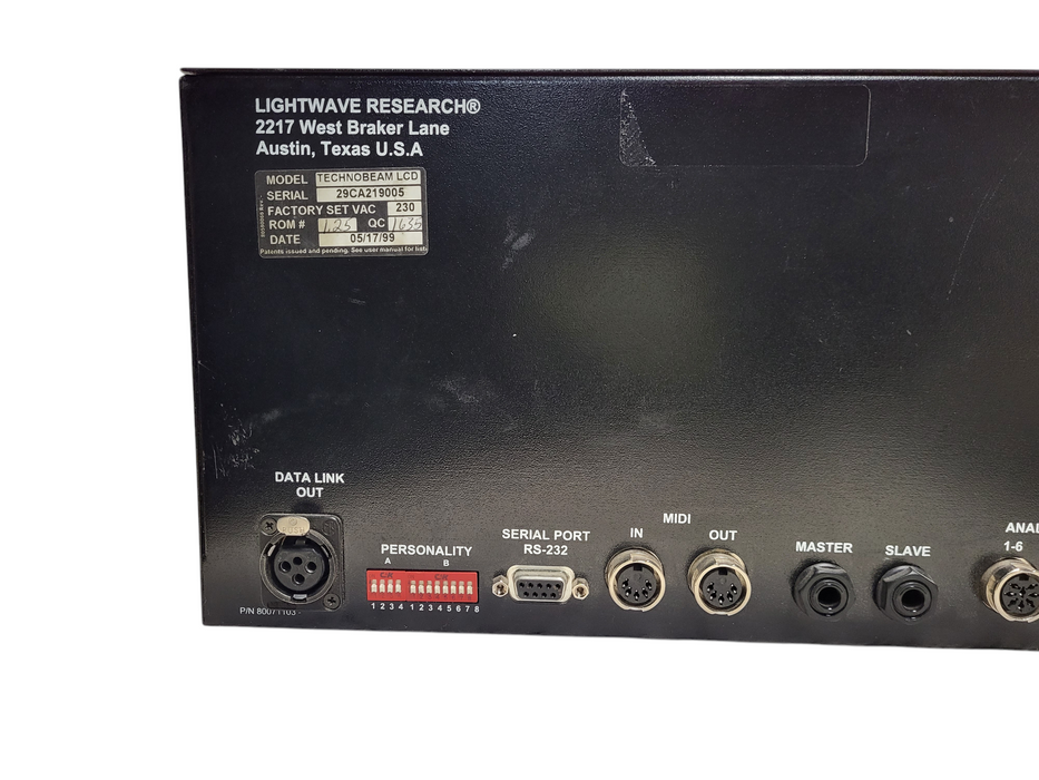 Techobeam System Lighting Controller LCD Screen Lightwave Research READ $