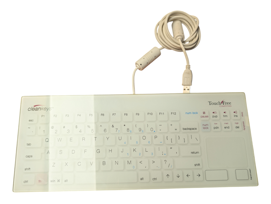 CleanKeys Touch Free Computing CKGEN1-B Glass USB keyboard with TouchPad -