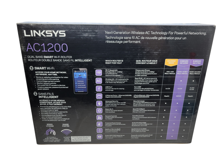 NEW Linksys AC1200 DUAL BAND SMART WI-FI ROUTER (EA6100-CA) Q%