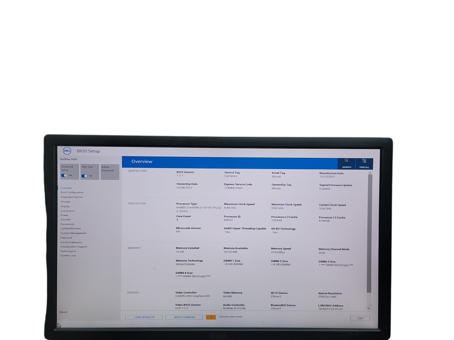 Dell OptiPlex 5090 SFF i3 - 10105  @  3.70GHz 16GB DDR4 Ram No HDD  Qθ