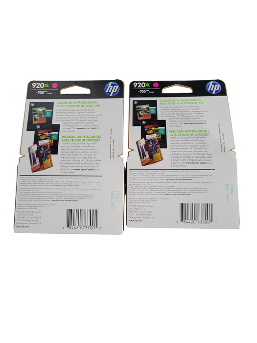 LOT 2x Genuine HP 920XL Color Ink CD973AL Magenta !