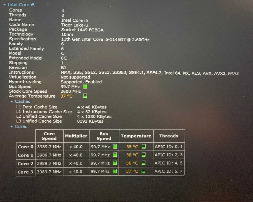 Lenovo ThinkPad T14s Gen 2 TOUCH Core i5-1145G7@2.6 vPRO 16GB RAM 512GB SSD  Lap200