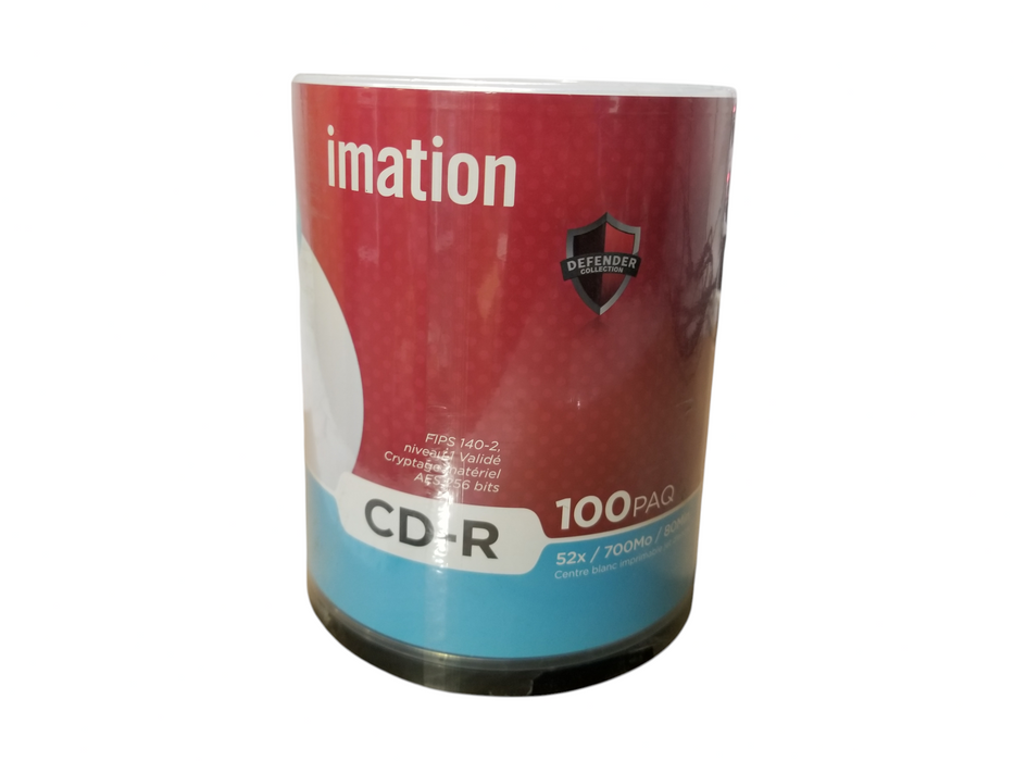 100 Pack Imation CD-R 52X 700MB/80Min Blank Media Recordable Disc sealed pk Q