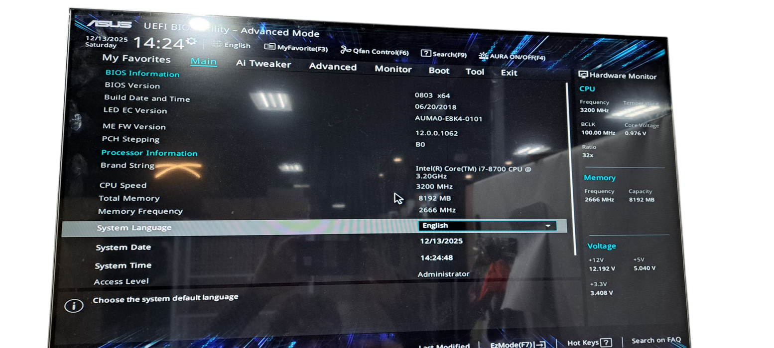 Custom PC i7-8700 CPU|8GB RAM|Pime B360M-A|No HDD