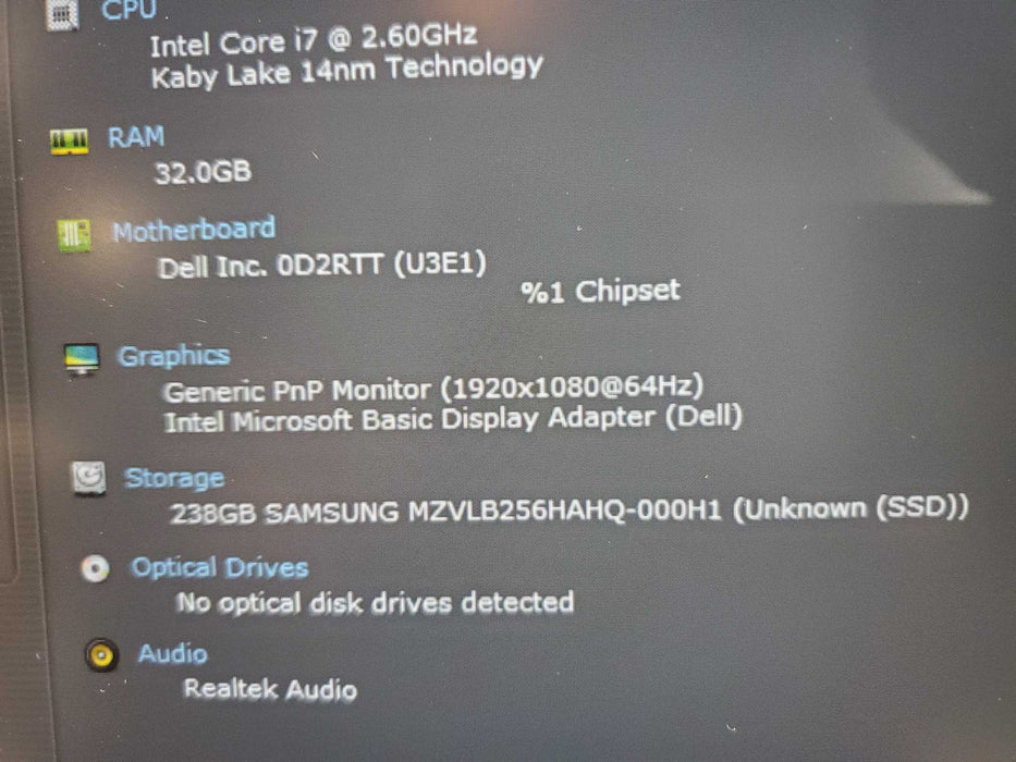 DELL Latitude 5410 Intel Core i7-98520H 32GB RAM 256GB NVMe   Lap200