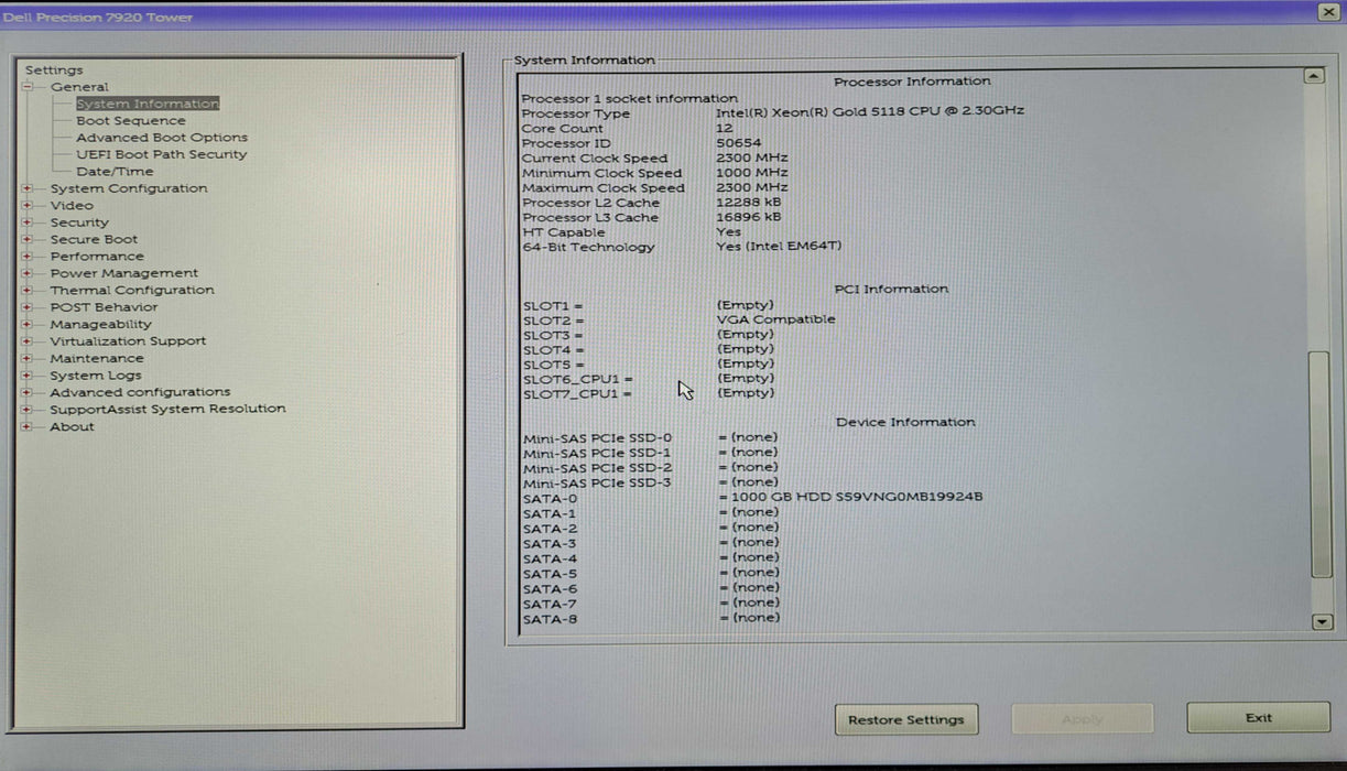 Dell Precision 7920 | Xeon Gold 5218 @2.30GHz, 64GB DDR4, RTX 2070, 1TB SSD )