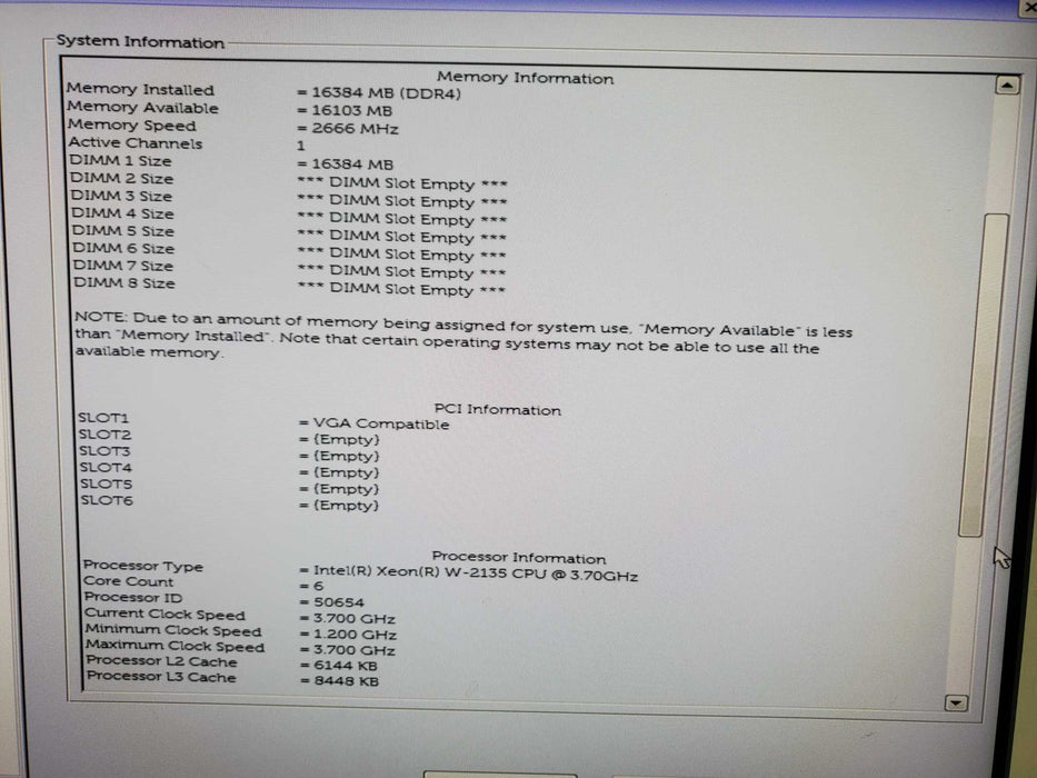 Dell Precision 5820 Tower Xeon-W-2135 16GB RAM GTX750TI NO HDD