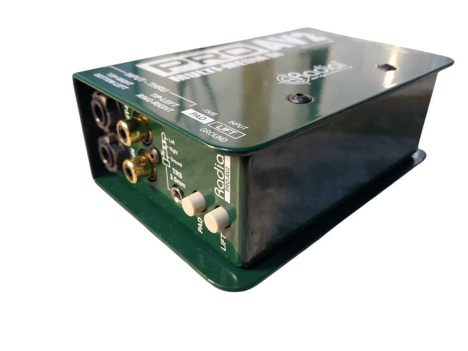 Radial ProAv2 PRO AV2 Stereo Multimedia Direct Box DI with RCA 1/4" 3.5mm X