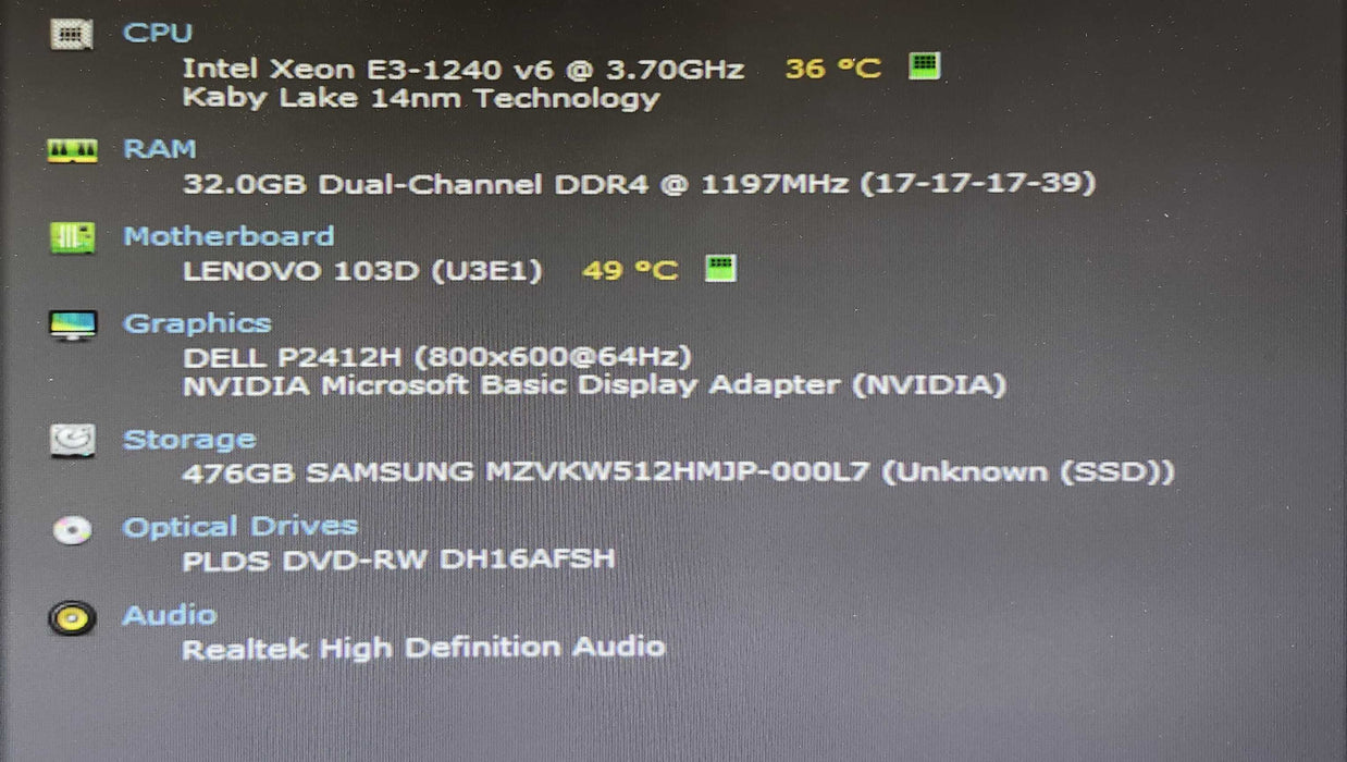 Lenovo ThinKStation P320, Xeon E3-1240v6, 32GB DDR4, 512GB NVMe, P1000