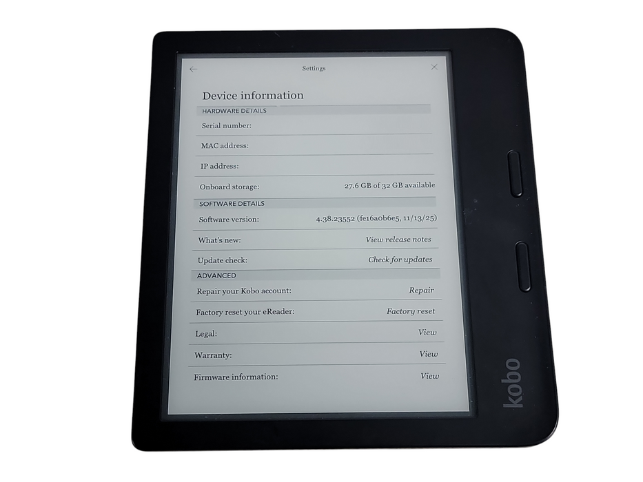 Rakuten Kobo Libra 2 - 32GB - Black [N418] (