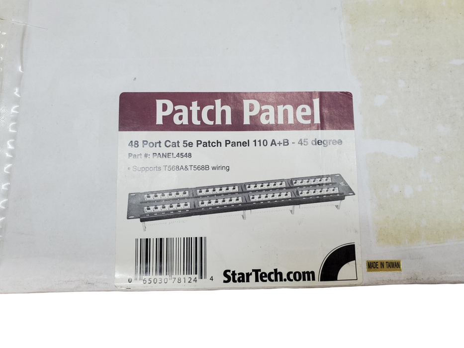 NEW - StarTech 48 Port Cat 5e Patch Panel 110 A+B - 45 Degree Q