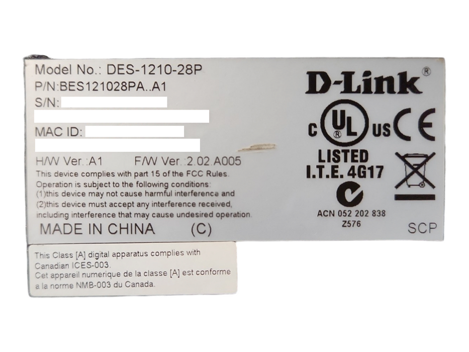 D-Link Web Managed Gigabit with PoE Smart Switch DES-1210-28P 2x SFP Uplinks