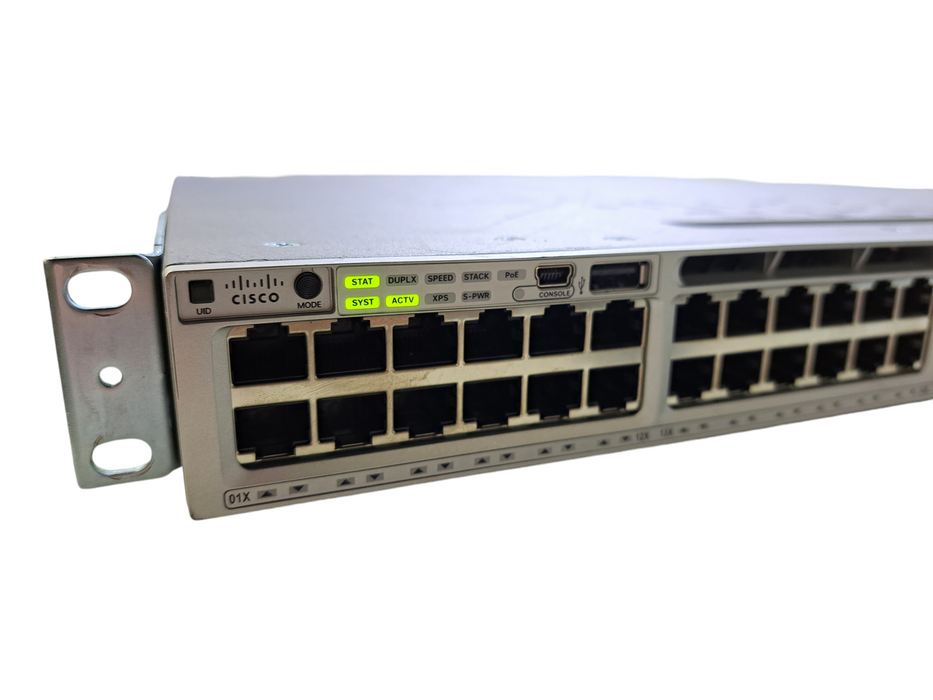 Cisco WS-C3850-12X48U-S | 48-Port UPoE (12x 1/10G) Switch w/ C3850-NM-2-10G