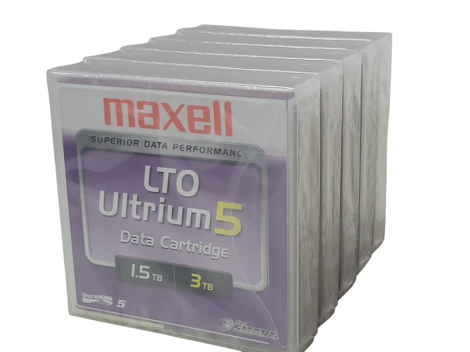 Lot of 5x New Maxell LTO Ultrium 5 Data Cartridge 1.5TB/3TB Q_