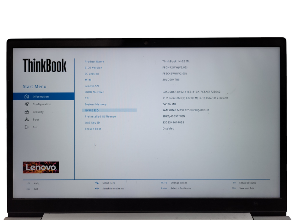 Lenovo ThinkBook 14 G2 ITL Core i5-1135G7@2.4GHz 24GB RAM 256GB SSD ! Lap200