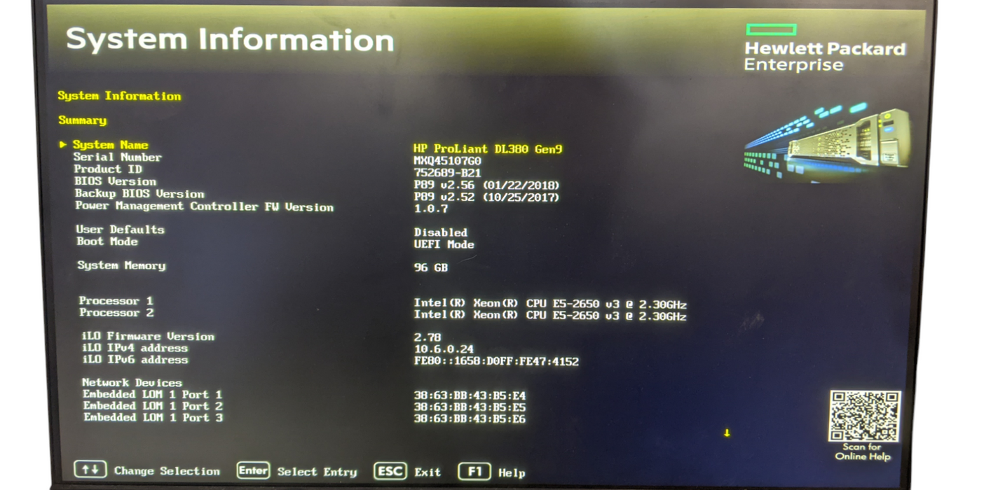 HP ProLiant DL380 Gen9 | 2x Xeon E5-2620 v3 | 96GB RAM | No HDD | P440ar