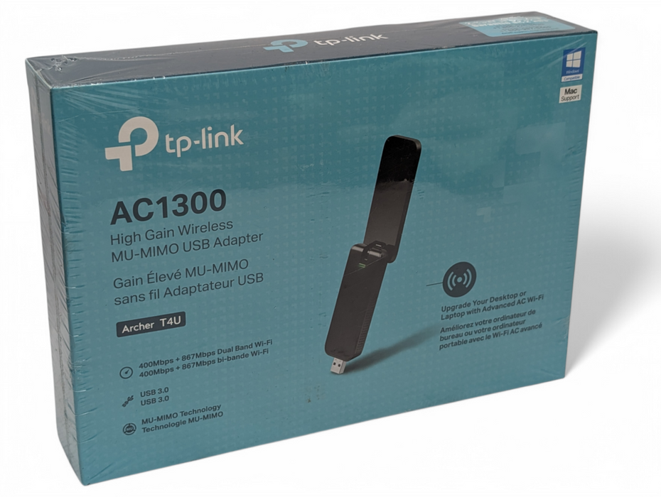 TP-Link AC1300 Archer T4U USB High Gain Wireless MU-MINI Adaptor for Wi-Fi -