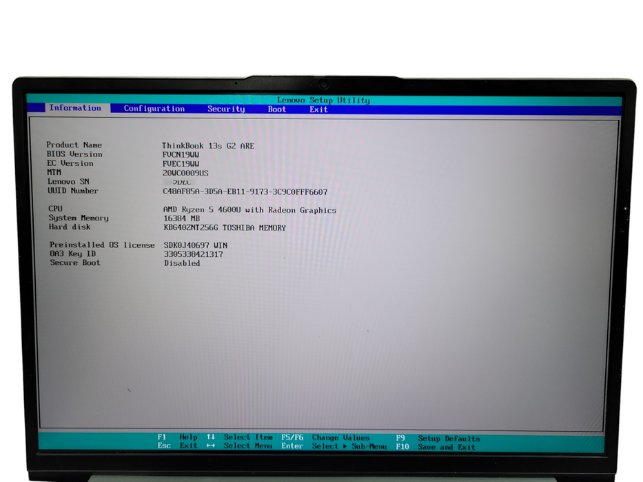 Lenovo ThinkBook 13s G2 ARE AMD Ryzen 5 4600U@2.10GHz 16GB RAM 256GB SSD R ! Lap200