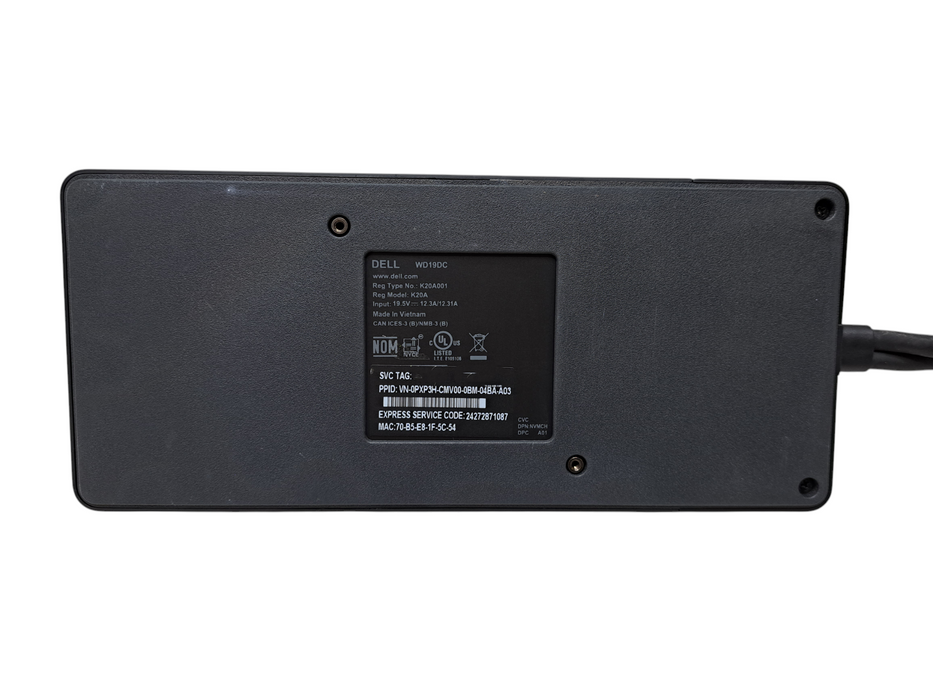 Dell WD19DC K20A001 Dual USB-C Performance Docking Station | Dock Only )