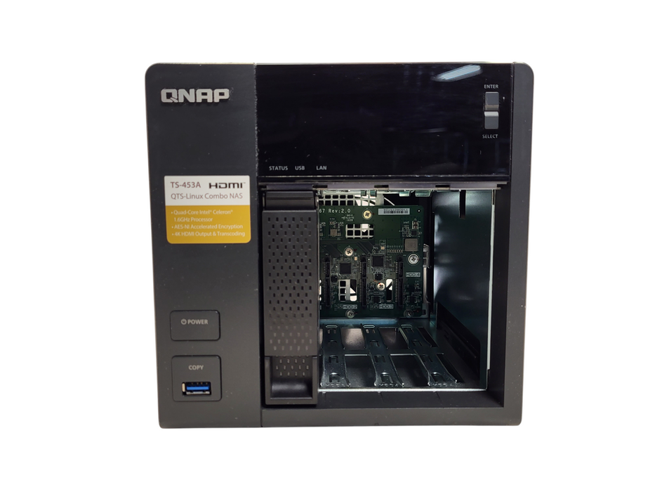 QNAP TS-453A 4-Bay NAS, Celeron N3160 1.60GHz, 4GB RAM w/ 1x 4TB HDD No AC Q$