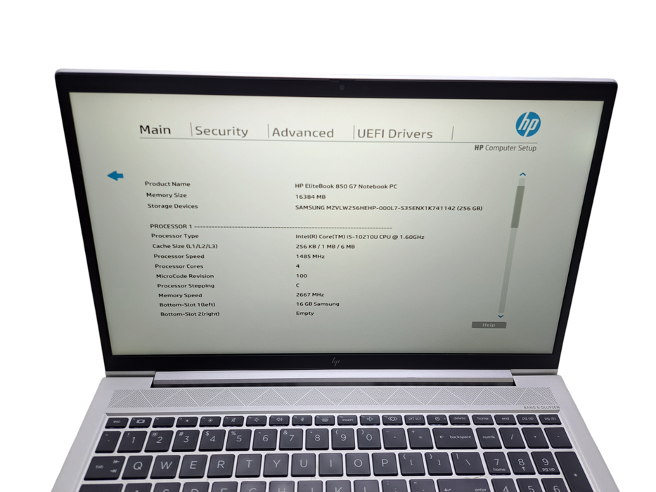 HP EliteBook 850 G7 | Intel Core i5-10210U @1.60GHz, 16GB DDR4, 256GB NVMe ) Lap200