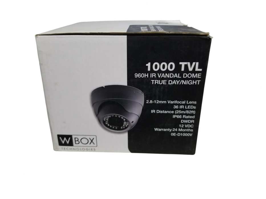 W Box 0E-D1000VW 960H IR Vandal Dome Camera 1.8-12 /12VDC / IP66