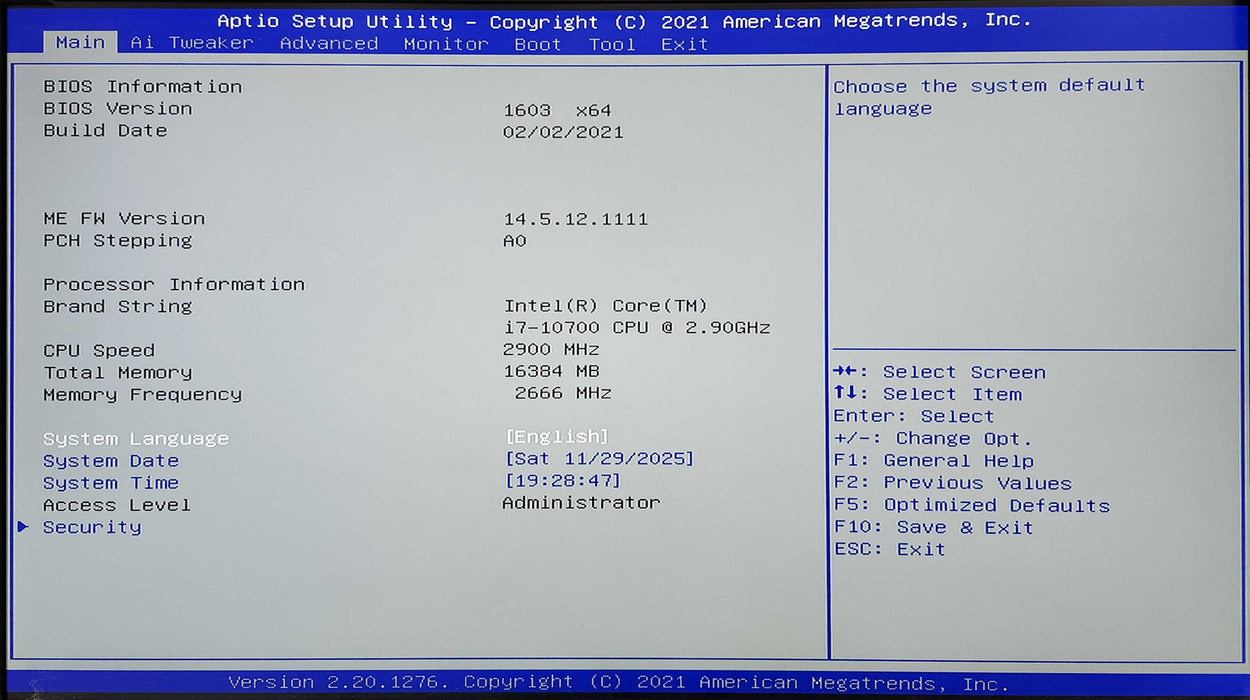 Custom PC, ASUS PRO B460M-C, i7-10700 2.90GHz, 16GB DDR4, 256GB NVMe
