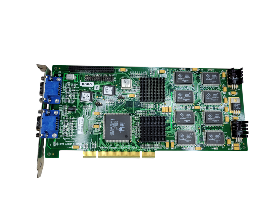 JERONIMO PRO APPIAN GRAPHICS 16MB Permedia Dual VGA PCI VINTAGE VIDEO CARD %
