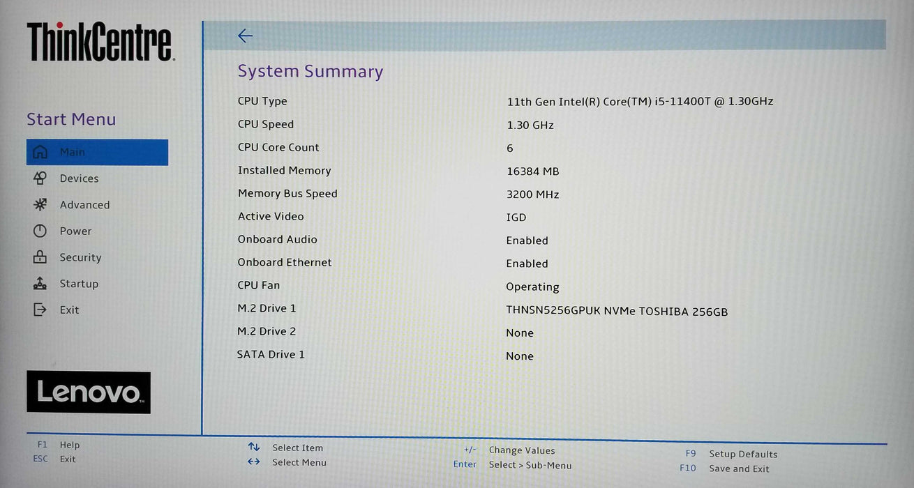 Lenovo ThinkCentre M70q Gen 2 Core i5-11400T CPU 16GB RAM 256GB NVMe 65W AC