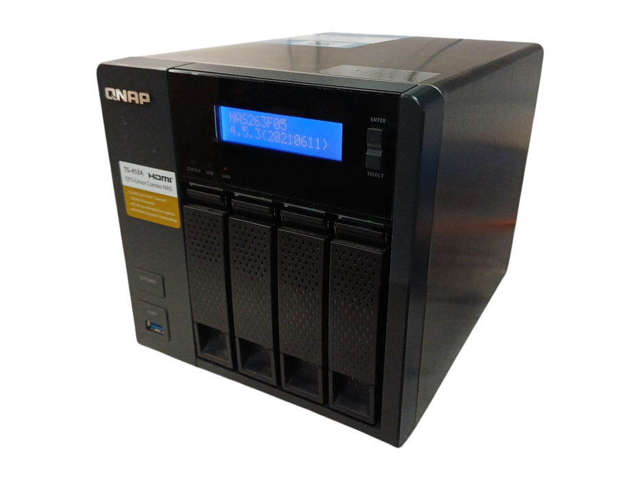 QNAP TS-453A 4-Bay NAS, Celeron N3160 1.60GHz, 4GB RAM w/ 4x1TB HDDs