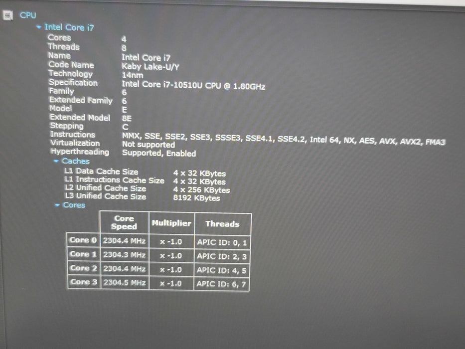 Dell XPS 13 7390 i7-10510U 8GB RAM 256GB NVMe READ  β Lap200