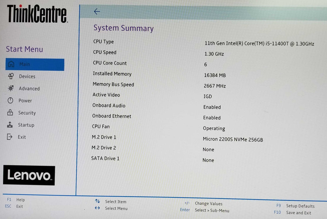 Lenovo ThinkCentre M70q Gen 2 Intel i5-11400T |1.3Ghz 16GB RAM - 256GB NVMe