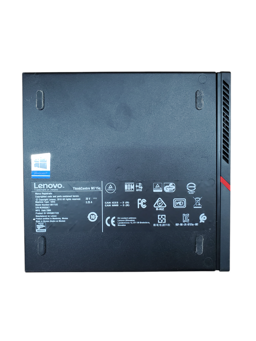 Lenovo ThinkCentre M715q Tiny Ryzen 5 Pro 2400GE, 8GB DDR4 - No HDD